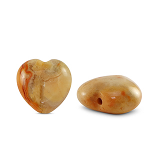 Perline in pietra naturale Agata cuore multicolore griggio marrone