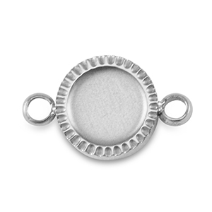 Ciondolo Pietra di Nascita con castone in acciaio inossidabile per SS16 fondo piatto argento