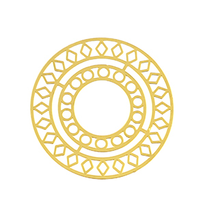 Ciondoli in acciaio inossidabile boh&eacute;mien 30mm oro