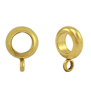 Perline in acciaio inossidabile rondella con anellino oro