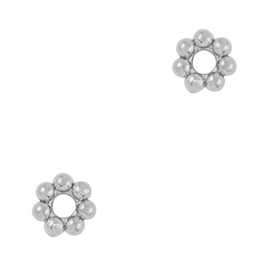 Perline in acciaio inossidabile anello separatore Bali 4mm argento