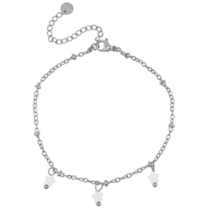 Bracciali in acciaio inossidabile stella argento-bianco