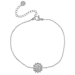 Bracciali in acciaio inossidabile fiore argento