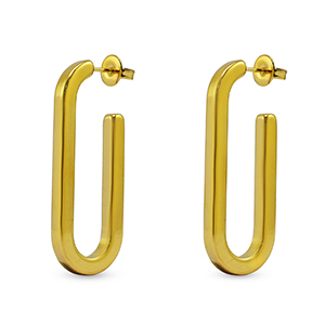 Orecchini in acciaio inossidabile ovale oro