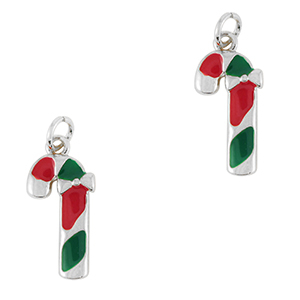 Metal TQ lat&oacute;n ciondoli bastoncini di zucchero argento