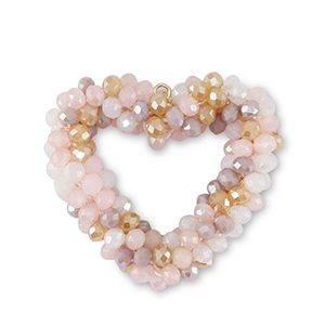 Ciondoli sfaccettati cuore multicolore&nbsp;