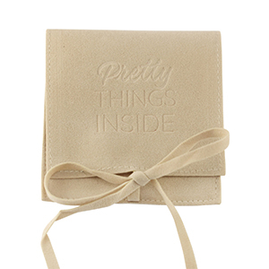 Sacchetto per gioielli "Pretty things inside" beige latte