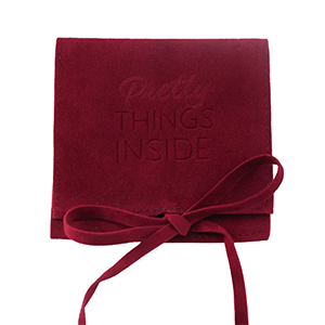 Sacchetto per gioielli "Pretty things inside" rosso borgogna