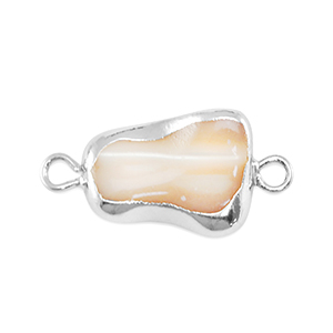 Perle di acqua dolce distanziatore irregolare argento-talpa