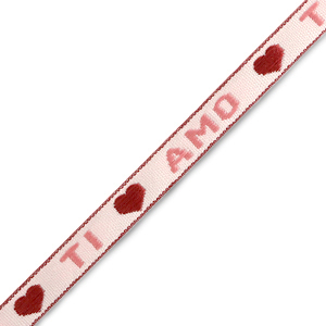 Nastro con testo "ti amo" rosa-rosso caldo