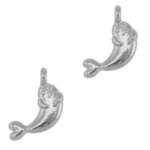 Ciondoli di metallo DQ foca argento antico (privo di nichel)