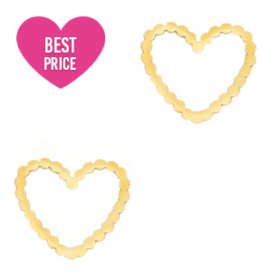 Ciondoli in acciaio inossidabile distanziatore cuore oro