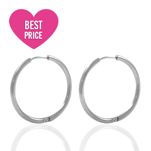 Orecchini in acciaio inossidabile 20mm a cerchio argento