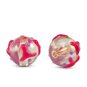 Perline in acrilico punti transparente rosa-viola