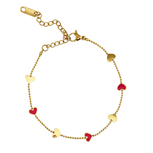 Bracciali in acciaio inossidabile cuore oro