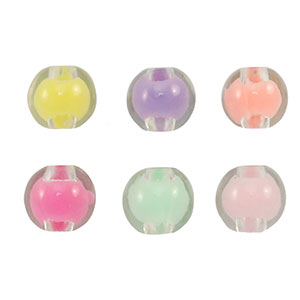 Perline in acrilico girare cuore multicolore