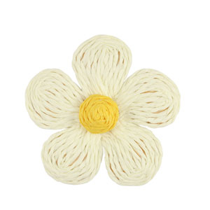 Pendenti in rafia fiore 55mm bianco-giallo
