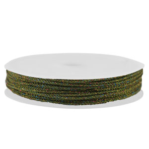 Coda di topo intrecciato 1mm verde scuro-multicolore metallico