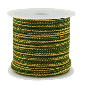 Cordoncino intrecciato alla moda 2.3mm verde muschio-oro