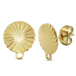 Componenti in acciaio inossidabile orecchini tonda con anellino oro