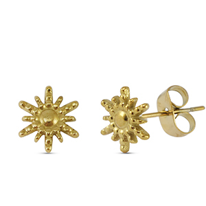 Orecchini in acciaio inossidabile sole oro