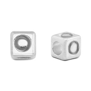 Perline alfabeto di metallo DQ O argento antico (privo di nichel)