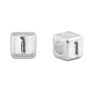 Perline alfabeto di metallo DQ 1 argento antico (privo di nichel)