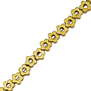 Perline di ematite a forma di fiore 4mm oro