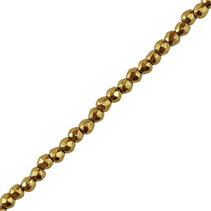 Perline di ematite sfaccettata tonda 2mm oro