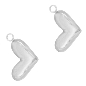 Ciondoli in acciaio inossidabile cuore argento