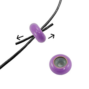 Chiusura con perline scorrevoli smalto 10x4mm viola lavanda