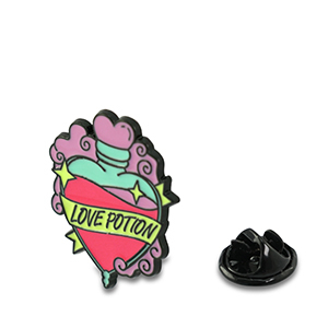 Pins "Love potion" rosa lilla-magenta-verde chiaro