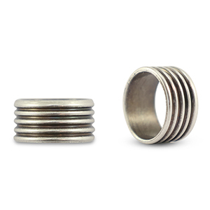 Passanti di metallo DQ anello con scanalatura argento antico (privo di nichel)