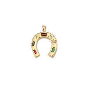 Metallo TQ in ottone ciondolo ferro di cavallo oro