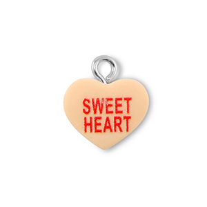 Pendenti in resina cuore "SWEET HEART" aracione chiaro-rosso