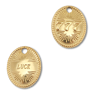 BY31&reg; Ciondolo in acciaio inossidabile numeri angelici 777 / luck oro