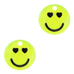Ciondoli Plexx smiley cuori giallo neon