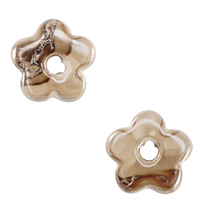 Perline di ceramica greca DQ fiore grigio beige