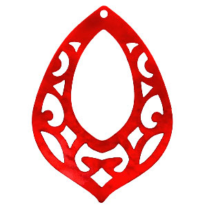 Pendenti in resina stile barocco goccia rosso peperoncino