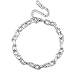 Bracciali in acciaio inossidabile con maglia contorta argento