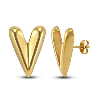 Pendientes Acero Inox cuore oro