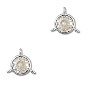 Distanziatori di vetro Crystal Glass tonda trasparente-argento