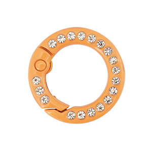 Componenti colorati anello bris&eacute; portachiavi arancione