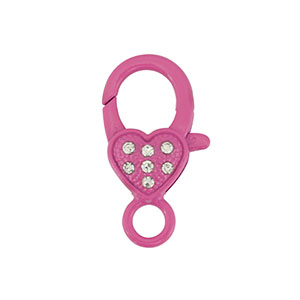 Componenti colorati chiusura moschettone cuore rosa magenta