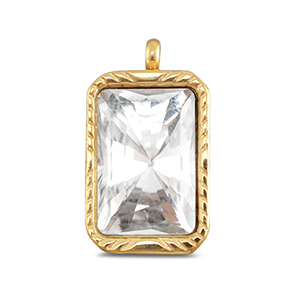 BY31&reg; Ciondoli in acciaio inossidabile rettangolo oro