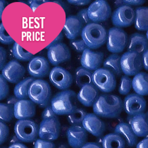 Perline di vetro rocailles 6/0 (4 mm) blu patriota