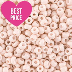 Perline di vetro rocailles 8/0 (3mm) beige pesca