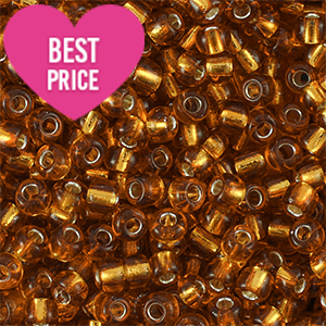 Perline di vetro rocailles 8/0 (3mm) rame marrone rivestimento argentato