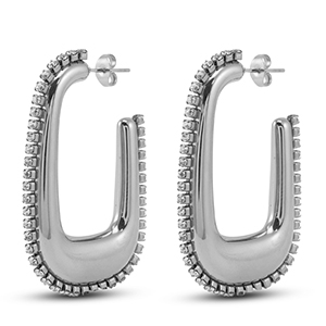 Orecchini in acciaio inossidabil ovale argento