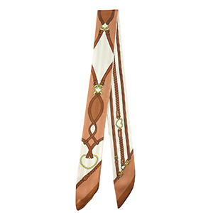 Bandana foulard con treccia biancastro-marrone chairo-marrone